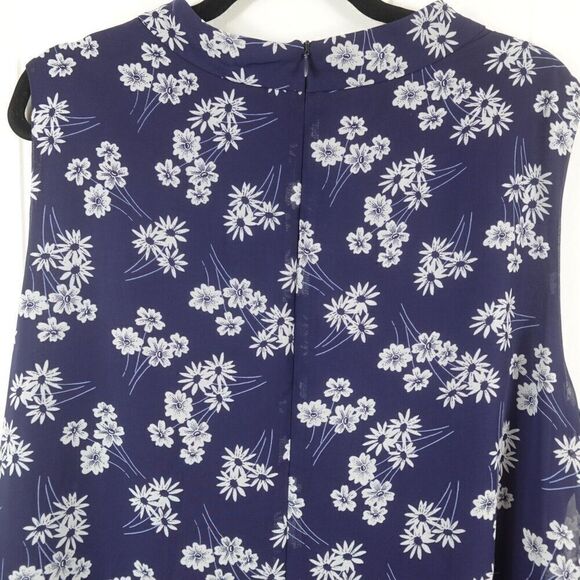 Jessica Howard Womens Plus Blue Floral Ruched Shift Dress Size 22W - Picture 9 of 11